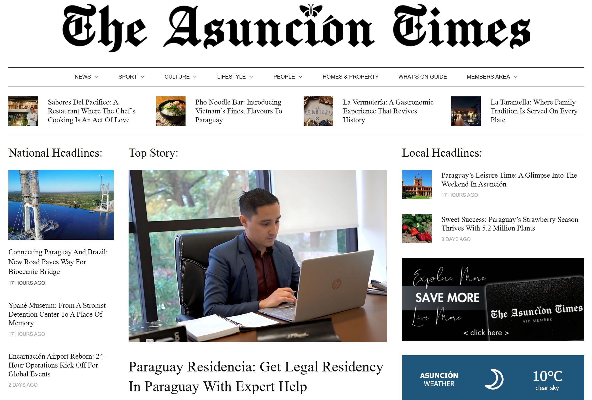 Paraguay Residencia featured recently in The Asunción Times